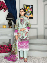 Mashaal Stripe by Riaz Arts Embroidered Lawn Unstitched 3 Piece - D-08 - RA25MSE - Summer Collection