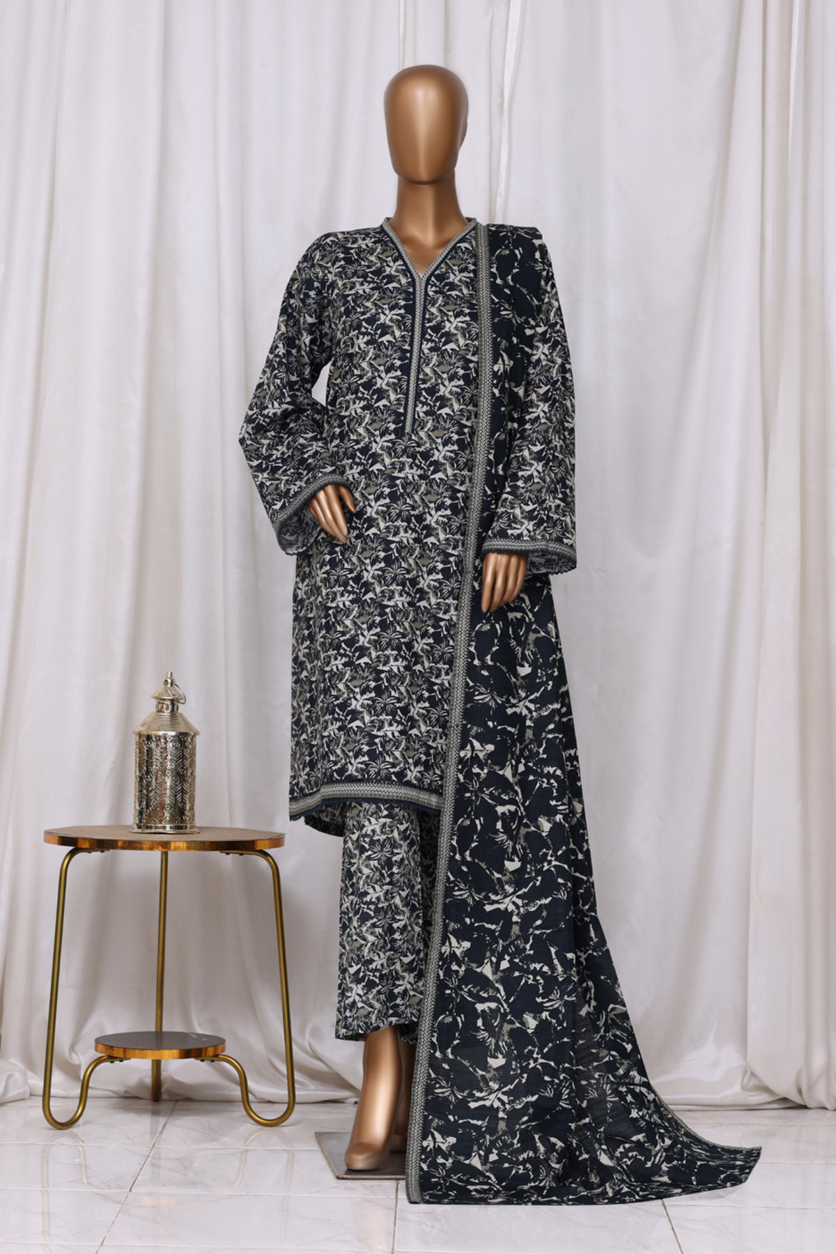 Bin Saeed Stitched 3 Piece Printed Vol-02 Collection'2025-WK-2392-BLACK