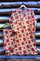 2-Piece Printed Cord Set – Stylish Casual Wear | D-01