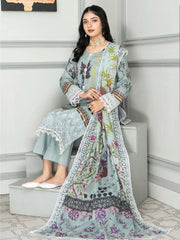 Mashaal Stripe by Riaz Arts Embroidered Lawn Unstitched 3 Piece - D-01 - RA25MSE - Summer Collection