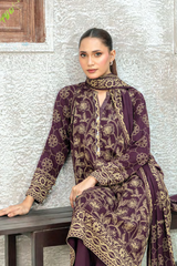 Lakhany Printed Pashmina Unstitched 3 Piece Suit, D-01