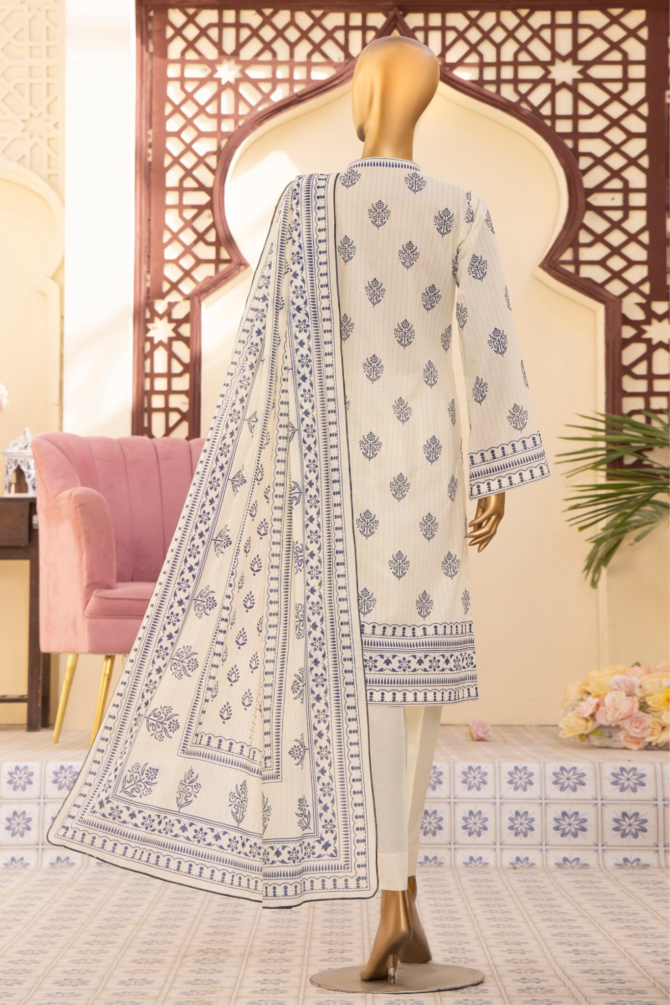 Safina digital printed lawn d-01