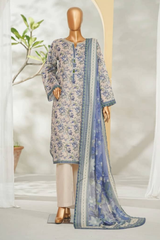 Bin Saeed Stitched 3 Piece Exclusive Printed Lawn Vol-01 Collection'2026-LSM-2714 GREY