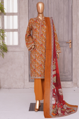 BIN SAEED PRINTED LAWN 3 PC COLLECTION 2025-26,RED