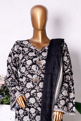 Bin Saeed Stitched 3 Piece Exclusive Printed Khaddar Vol-13 Collection'2025-WK-2630-BLACK