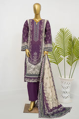 Bin Saeed Stitched 3 Piece Exclusive Printed Lawn Vol-12 Suit-LSM-3157-PURPLE