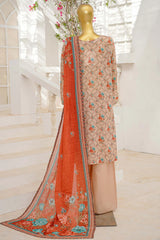 Bin Saeed Stitched 3 Piece Exclusive Emb Lawn With Flapper Suit-LSM-3192-SKIN