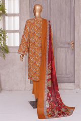 BIN SAEED PRINTED LAWN 3 PC COLLECTION 2025-26,RED