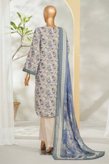 Bin Saeed Stitched 3 Piece Exclusive Printed Lawn Vol-01 Collection'2026-LSM-2714 GREY