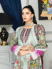 Mashaal Stripe by Riaz Arts Embroidered Lawn Unstitched 3 Piece - D-08 - RA25MSE - Summer Collection