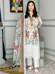 Mashaal Stripe by Riaz Arts Embroidered Lawn Unstitched 3 Piece - D-09- RA25MSE - Summer Collection