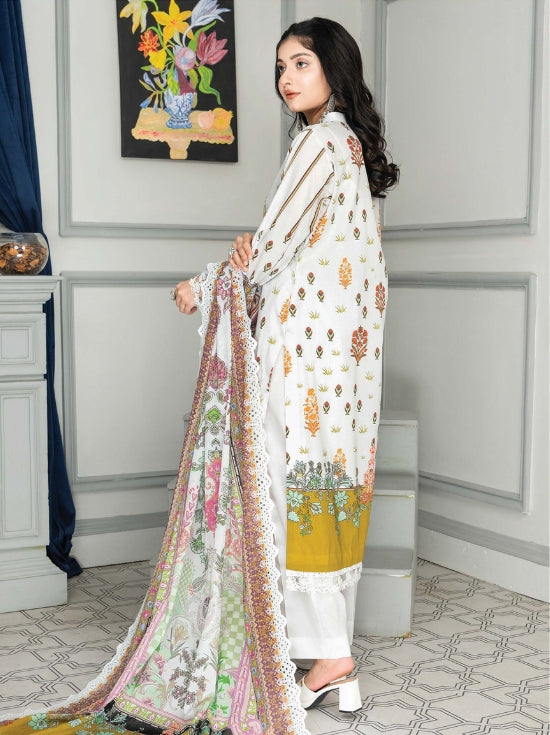 Mashaal Stripe by Riaz Arts Embroidered Lawn Unstitched 3 Piece - D-09- RA25MSE - Summer Collection