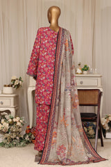 Bin Saeed Stitched 3 Piece Printed Lawn With Farshi Shalwar Vol-04 Suit-LSM-3371-ATISHI