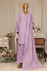 Bin Saeed Stitched 3 Piece Printed Lawn With Farshi Shalwar Vol-04 Suit-LSM-3375-LALIC