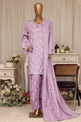 Bin Saeed Stitched 3 Piece Printed Lawn With Farshi Shalwar Vol-04 Suit-LSM-3375-LALIC