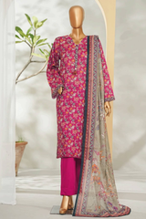 Bin Saeed Stitched 3 Piece Exclusive Printed Lawn Vol-01 Collection'2026-LSM-2715 PINK