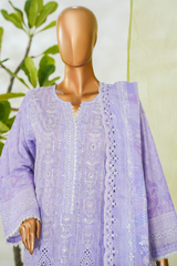Bin Saeed Stitched 3 Piece Luxury White & White Emb Collection'2026-NSM-2562