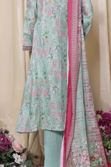 Bin Saeed Stitched 3 Piece Printed Frocks Khaddar Collection'2025-fr-1297-Ferozi