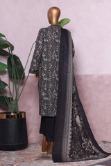 Bin Saeed Stitched 3 Piece Exclusive Printed Khaddar Vol-07 Collection'2025-WK-2451-Black