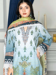 Mashaal Stripe by Riaz Arts Embroidered Lawn Unstitched 3 Piece - D-10 - RA25MSE - Summer Collection