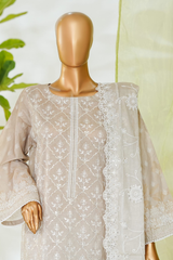 Bin Saeed Stitched 3 Piece Luxury White & White Emb Collection'2026-NSM-2561