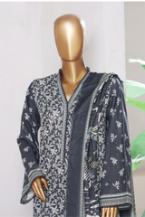 Bin Saeed Stitched 3 Piece Exclusive Printed Khaddar Vol-15 Collection'2025-WK-2654-BLUE