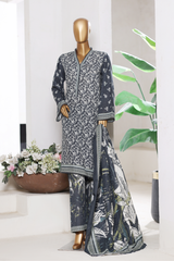 Bin Saeed Stitched 3 Piece Exclusive Printed Khaddar Vol-15 Collection'2025-WK-2654-BLUE