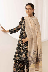 printed lawn with jacquard dupatta D-10
