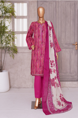 BIN SAEED PRINTED LAWN 3 PC COLLECTION 2025-26,PINK