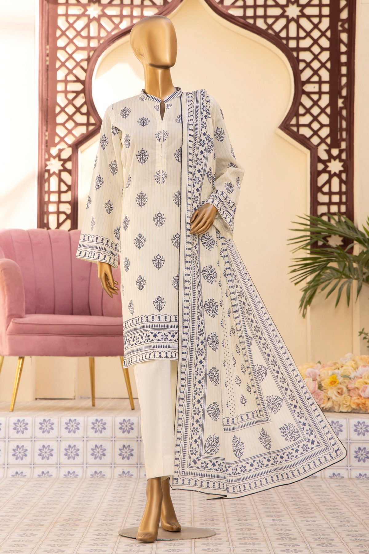 Safina digital printed lawn d-01