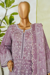 Bin Saeed Stitched 3 Piece Luxury White & White Emb Collection'2026-NSM-2560