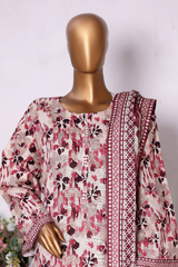 Bin Saeed Stitched 3 Piece Exclusive Printed Khaddar Vol-13 Collection'2025-WK-2634-PINK