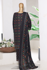 Bin Saeed Stitched 3 Piece Exclusive Printed Khaddar Vol-15 Collection'2025-WK-2655-black