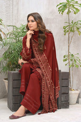 Lakhany Printed Pashmina Unstitched 3 Piece Suit,D-10
