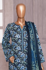 BIN SAEED PRINTED LAWN 3 PC COLLECTION 2025-26,BLUE