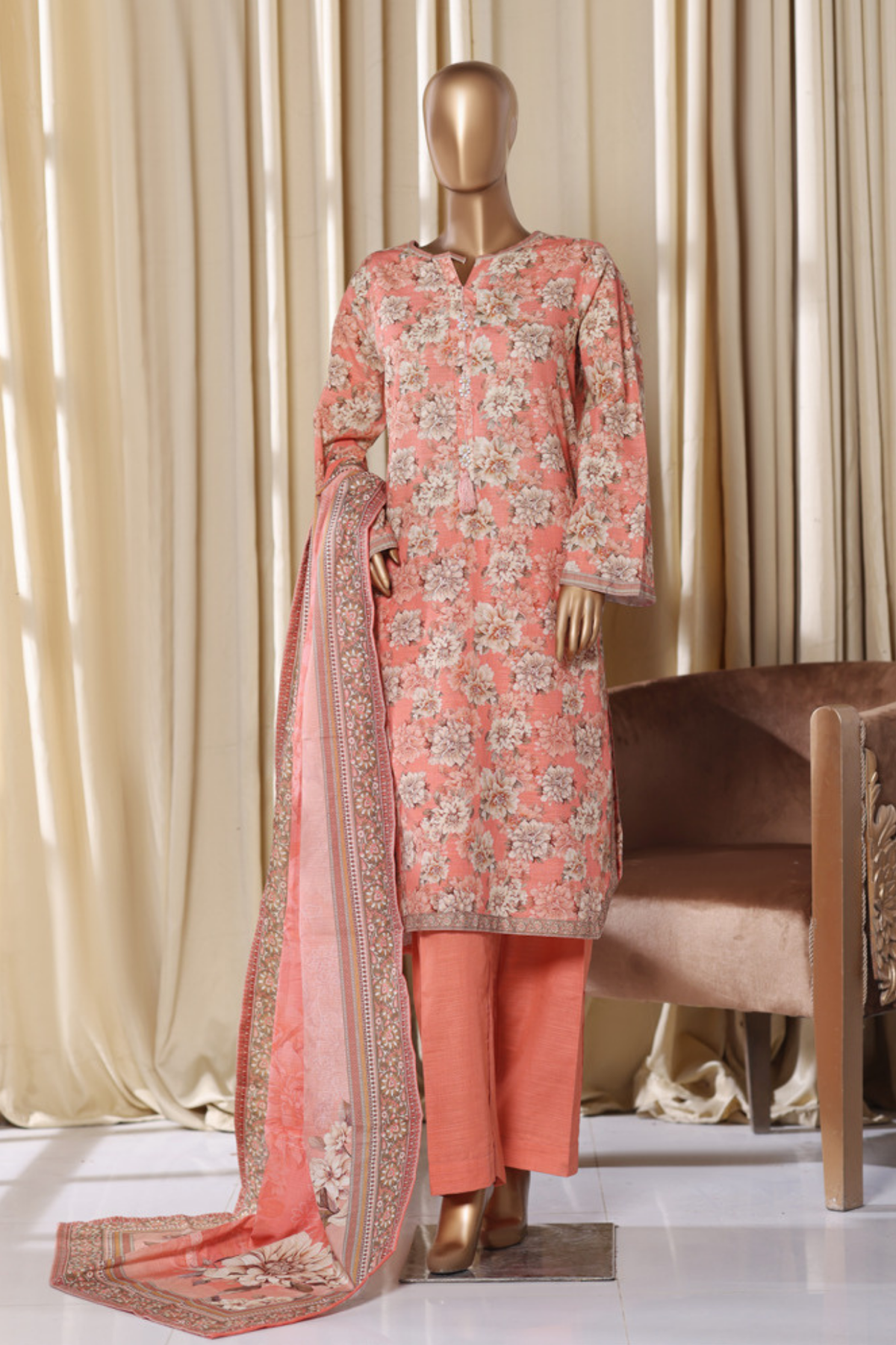 Bin Saeed Stitched 3 Piece Exclusive Printed Khaddar Vol-16 Collection'2025-WK-2688