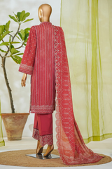 Bin Saeed Stitched 3 Piece Luxury White & White Emb Collection'2026-NSM-2569