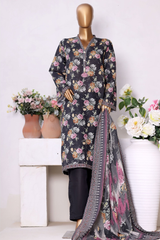 Bin Saeed Stitched 3 Piece Exclusive Printed Khaddar Vol-13 Collection'2025-WK-2635-BLACK