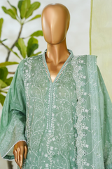 Bin Saeed Stitched 3 Piece Luxury White & White Emb Collection'2026-NSM-2568