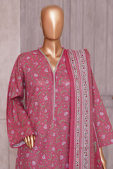BIN SAEED PRINTED LAWN 3 PC COLLECTION 2025-26,PINK
