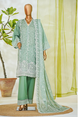 Bin Saeed Stitched 3 Piece Luxury White & White Emb Collection'2026-NSM-2568