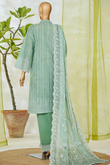Bin Saeed Stitched 3 Piece Luxury White & White Emb Collection'2026-NSM-2568