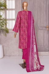BIN SAEED PRINTED LAWN 3 PC COLLECTION 2025-26,PINK