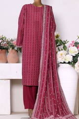 Bin Saeed Stitched 3 Piece Exclusive Printed Khaddar Vol-13 Collection'2025-WK-2636-RED