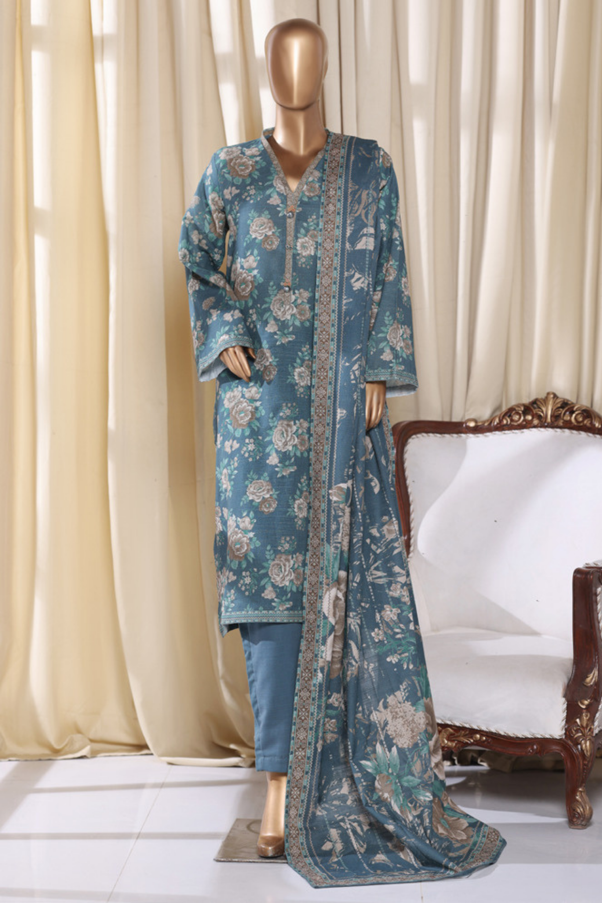 Bin Saeed Stitched 3 Piece Exclusive Printed Khaddar Vol-16 Collection'2025-WK-2689