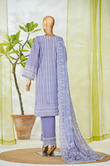 Bin Saeed Stitched 3 Piece Luxury White & White Emb Collection'2026-NSM-2567