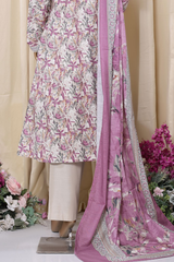 Bin Saeed Stitched 3 Piece Printed Frocks Khaddar Collection'2025-fr-1302-Pink