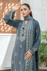 Lakhany Printed Pashmina Unstitched 3 Piece Suit,D-12
