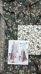 Safina 3pcs unstitched Slub khaddar/cotton 004-c