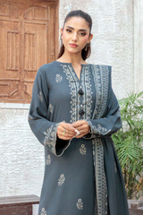 Lakhany Printed Pashmina Unstitched 3 Piece Suit,D-12